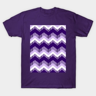 1980s boho chic girly pattern pastel lilac purple chevron T-Shirt